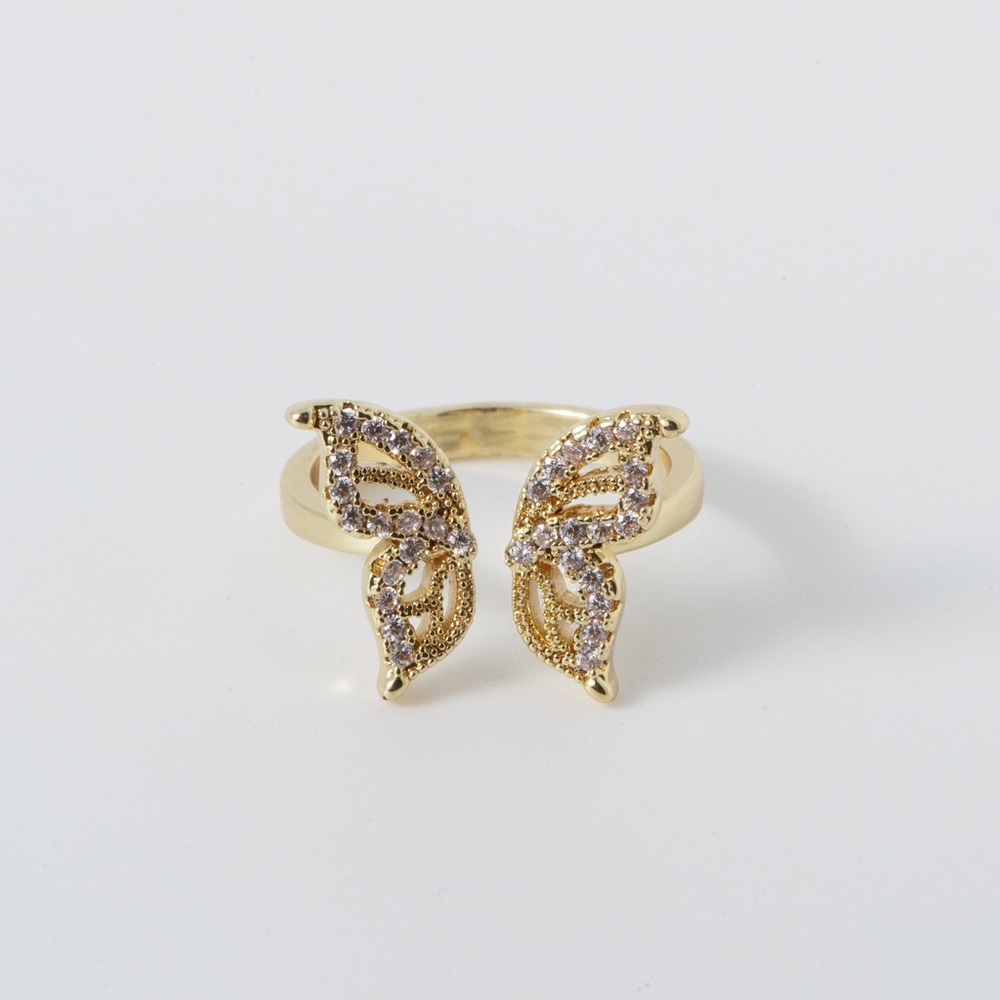 Monarch 14k Gold Plated Butterfly Ring
